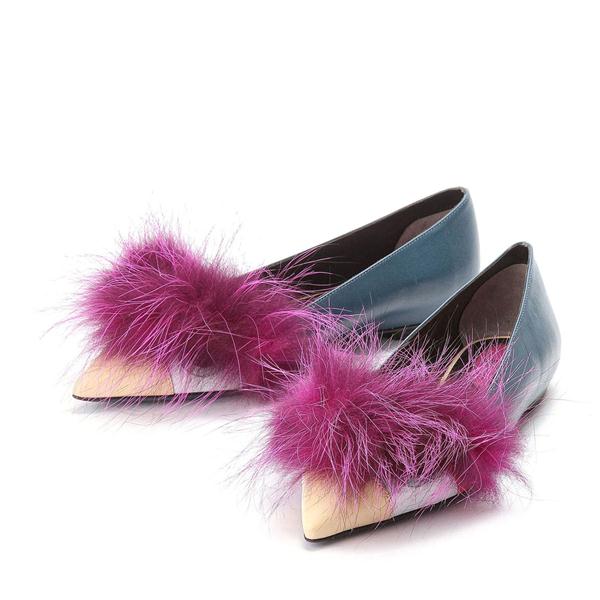 FENDI\/芬迪 牛皮 尖头 女士平跟鞋