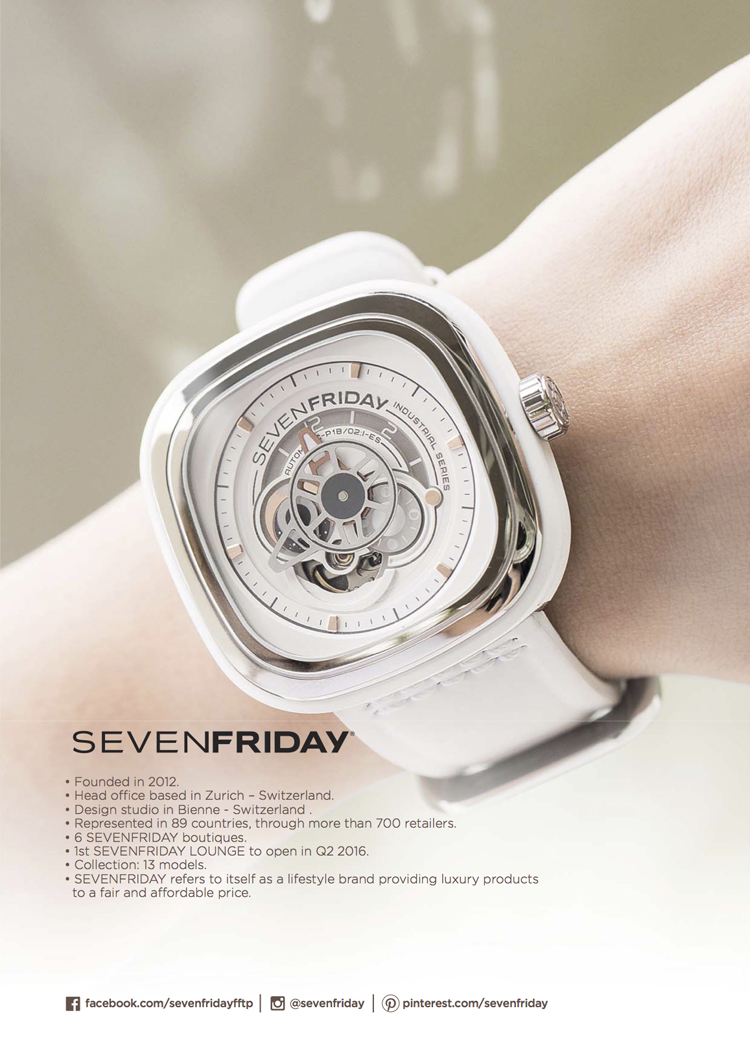 sevenfriday/sevenfriday 白色恋人工业元素自动机械女表 p1b-2限量