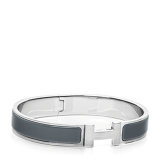 HERMES/爱马仕 黑色珐琅H扣小号手镯特价