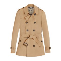 BURBERRY/博柏利  男装 服装 Heritage Trench男士卡其色纯棉时尚系带短款风衣 男士大衣图片
