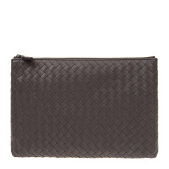 Bottega Veneta/葆蝶家 男士纯色羊皮编织商务休闲大号手拿包图片