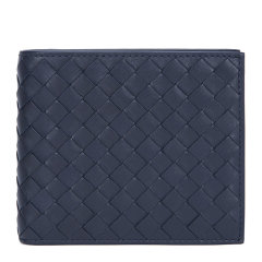 Bottega Veneta/葆蝶家 男士牛皮编织短款钱夹钱包图片