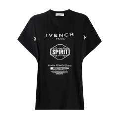 Givenchy/纪梵希 爆款logo字母印花不对称T恤 女装 女 短袖T恤 纯棉短袖 白色圆领女士短袖T恤 短T 短袖 上装图片