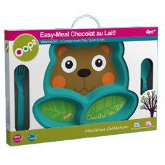 【母婴】瑞士Oops 宝宝卡通动物餐盘套装彩盒餐具图片