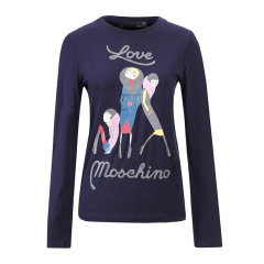 Love Moschino/Love Moschino 爱莫斯奇诺 圆领卡通图案经典logo款 女士长袖T恤图片