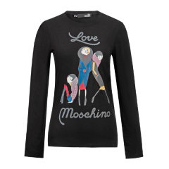 Love Moschino/Love Moschino 爱莫斯奇诺 圆领卡通图案经典logo款 女士长袖T恤图片