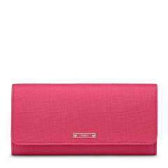 FENDI/芬迪 CRAYONS系列女士粉色皮革字母徽标按扣开合长款手拿包手包钱包女包 8M0251-F09-F0L17图片