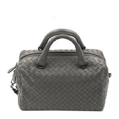 Bottega Veneta/葆蝶家  女士黑色小羊皮编织款拉链开合迷你手提包单肩包斜挎包波士顿包女包 428051-V0016-8175图片