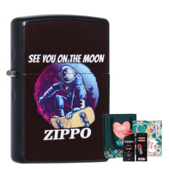 Zippo芝宝打火机  之宝火机 原装进口 太空人系列 多图案 礼盒礼袋耗材套装图片