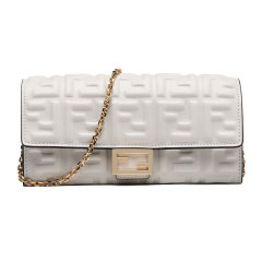 FENDI/芬迪21新品FF压花图案链带羊皮革长款皮夹钱包链条包8M0365AAJD图片