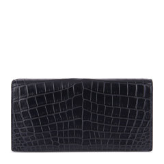 【现货秒发】Bottega Veneta/葆蝶家 男女同款翻盖式长款鳄鱼皮钱包图片