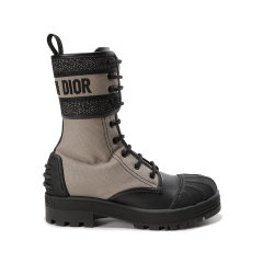 DIOR/迪奥 女士织物配皮/橡胶D-MAJOR系带靴子短靴踝靴LOGO图案 KCI675SCR图片