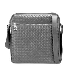 【包税】Bottega Veneta/葆蝶家  男士牛皮编制时尚休闲邮差包单肩斜挎包图片