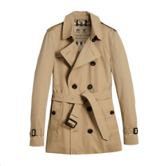 BURBERRY/博柏利 男装 服饰 棉质经典双排扣束腰短款 男士风衣外套图片