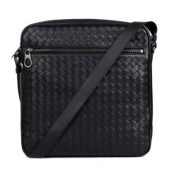 【包税】Bottega Veneta/葆蝶家  男士牛皮编制时尚休闲邮差包单肩斜挎包图片