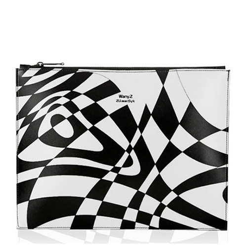 韩国wany.z/wany.z 欧普艺术图案中号手包 opartmediumclutchbag