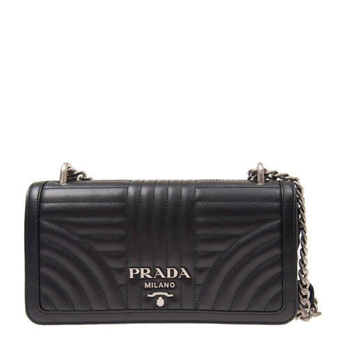 prada/普拉达 女士时尚logo 黑色斜挎包单肩包小方包女包 1bd150-2d91