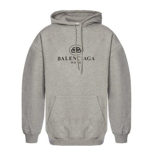balenciaga/巴黎世家 女装 服饰 太阳灰棉质logo印花标识时尚连帽抽绳
