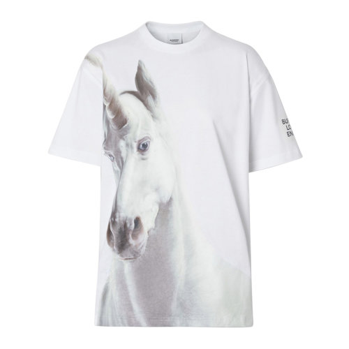 burberry/博柏利女装 服饰 时尚宽松 棉质独角兽印花半袖 女士短袖t恤