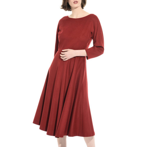 max mara/max mara 女装 服饰 红色圆领收腰长款 女士连衣裙裙装