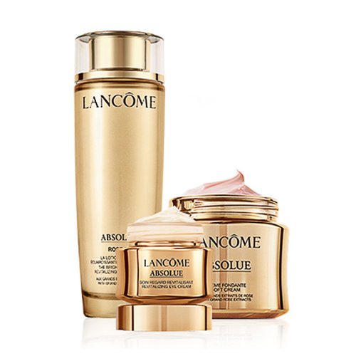 【包税】lancome/兰蔻 面部护理三件套装 菁纯臻颜玫瑰水150ml 菁纯