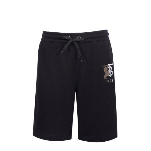 burberry/博柏利黑色字母骑士拼接logo运动休闲男士短裤80256811002