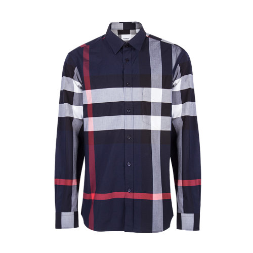 【20春夏】 burberry/博柏利 红线大格纹休闲男士长袖