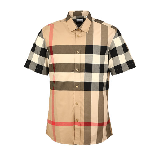 【20春夏】burberry/博柏利巴宝莉衬衫格纹衬衫男士短袖衬衫8020855