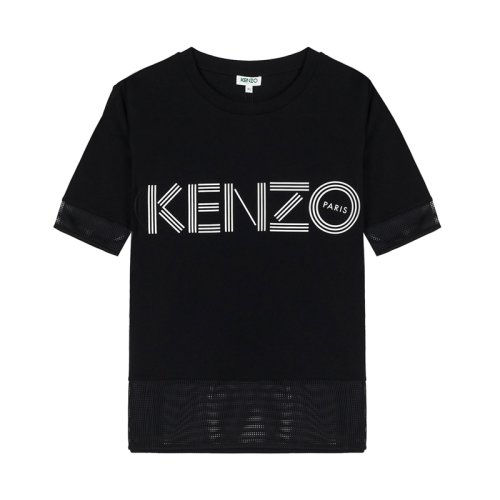 【包税】kenzo/高田贤三 女士经典logo网眼拼接运动t恤 fa52ts617986