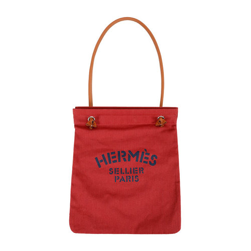【hermes爱马仕 单肩包】hermes(爱马仕) 暗红色帆布单肩包【正品