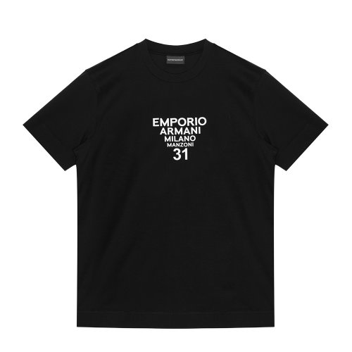 emporio armani 男士 黑色 字母印花logo短袖t恤 6h1tg5-1jtuz-f029