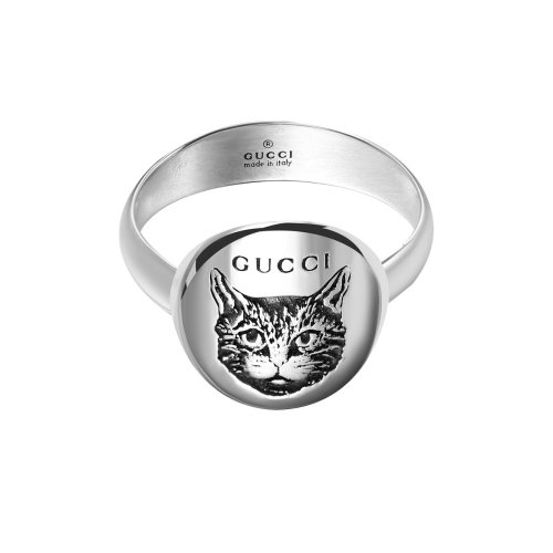 gucci/古驰gucciblindforlove系列经典猫头设计标志logo女士戒指ybc