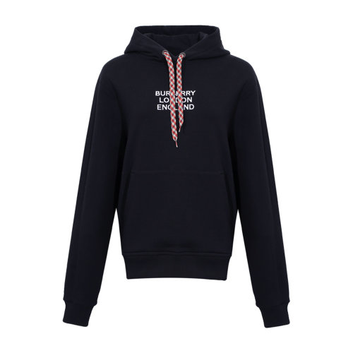 burberry背后字母卫衣,巴宝莉背后大字母卫衣 burberry/博柏利 纯棉黑色女士连帽卫衣 8019990blk (批次不同新旧版
