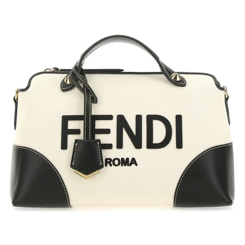 fendi/芬迪 单肩包经典款女士中号白色字母标识皮革单肩包斜挎包 8bl