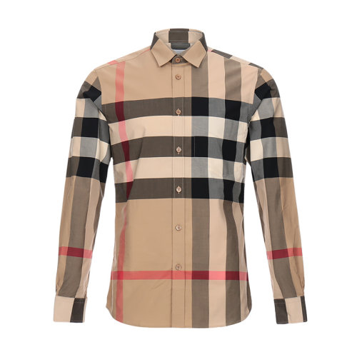 burberry/博柏利 男士典藏米色混纺格纹府绸衬衫男士长袖衬衫 8010213