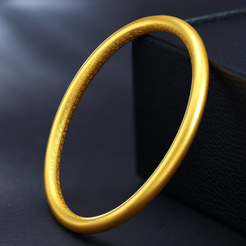laomiaojewelry/老庙黄金999足金古法光面手镯轻奢优雅古法工艺黄金手