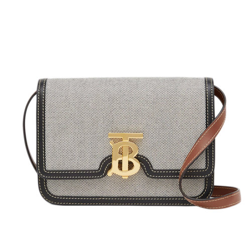 burberry/博柏利 巴宝莉女包 经典字母tb标识 女士灰色锁扣包单肩斜