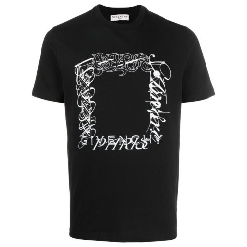 givenchy/纪梵希 男士黑色棉质短袖t恤 bm70wp3 002 001