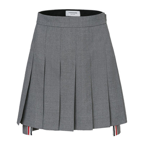thom browne/thom browne 女装 服装 蓝色羊毛学院风百褶短裙 女士