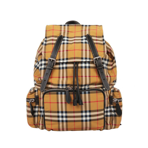 burberry/博柏利经典格纹棕色聚酰胺纤维女士双肩包8005141