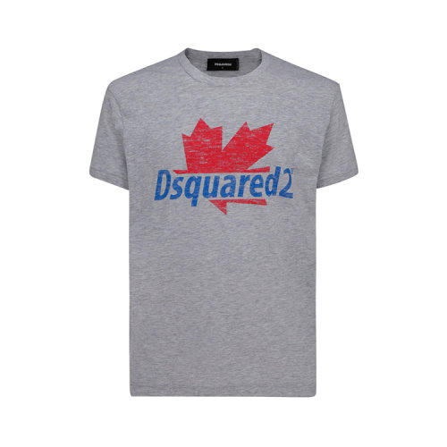 DSQUARED2 logo,花店简约logo设计 dsquared2/d二次方 21年春夏 时尚百搭 男性 logo 灰色 男士短袖t恤