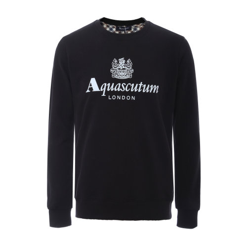 aquascutum/雅格狮丹 纯棉圆领套头男士卫衣 上装 男装 男卫衣