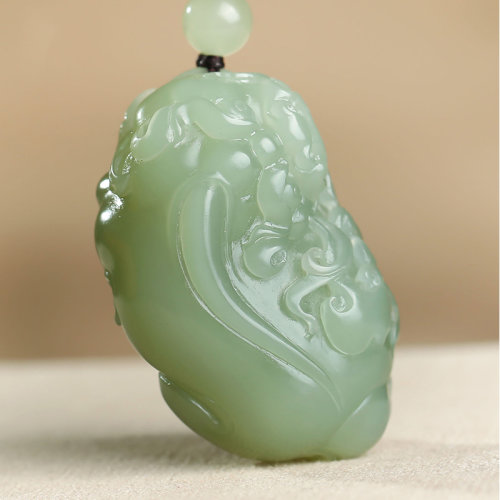 印象眸/印象眸和田玉貔貅吊坠 浅青玉鸭蛋青貔貅瑞兽玉石挂件 玉雕