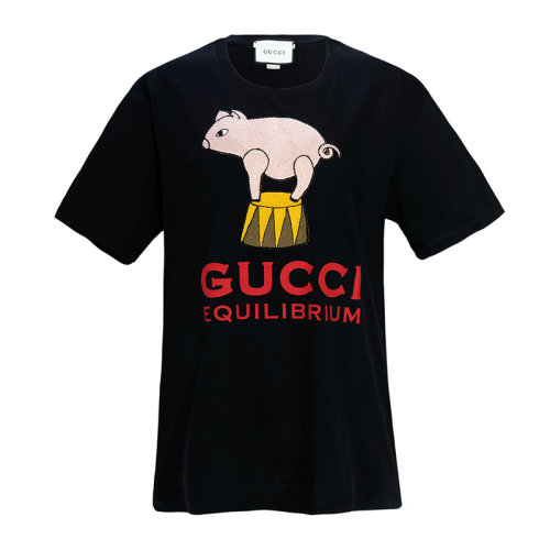 gucci 古驰 女士 服装 21春夏 白色圆领棉印花t恤 女士短袖t恤