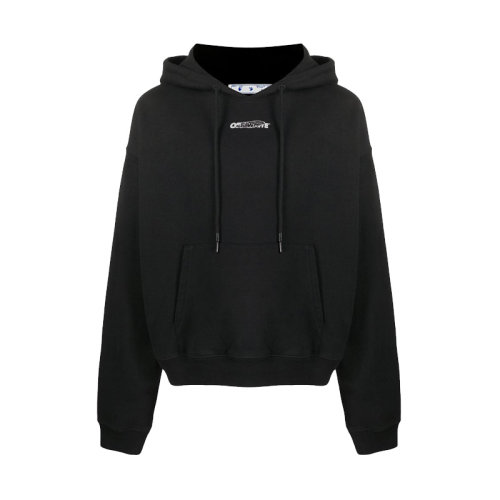 off-white/off-white 男士黑色长袖连帽衫卫衣 ombb037e20fle005-1001