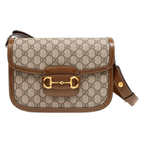 gucci/古驰 经典款式女士帆布/配皮马衔扣1955系列肩背包 602204 92