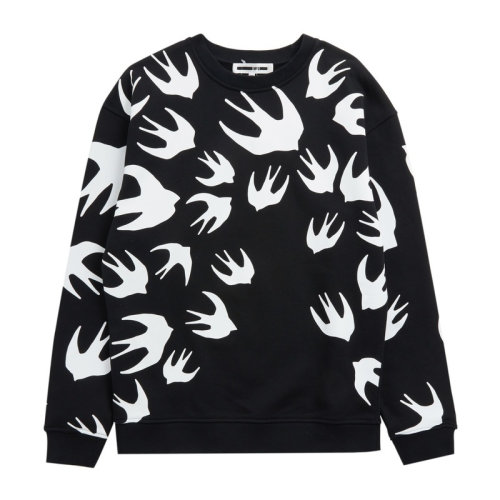alexander mcqueen/亚历山大麦昆 女士黑色棉质燕子卫衣 女卫衣337341