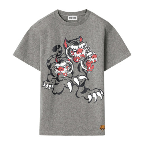 kenzo/高田贤三 21春夏 女装 服饰 灰色圆领棉质虎头图案时尚休闲