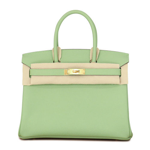 hermes/爱马仕 birkin30金扣3i牛油果y刻epsom牛皮手提包