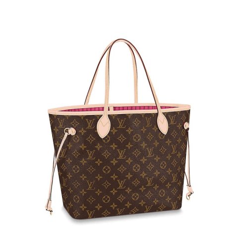 louis vuitton/路易威登 neverfull系列 女士帆布啡色印花挎包单肩包